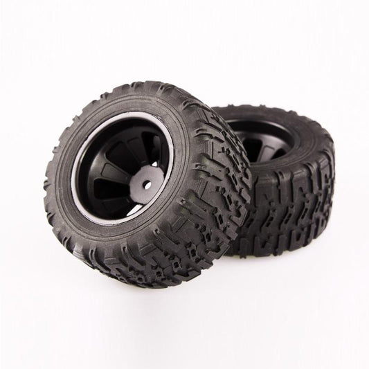 LC Racing L6061 monster truck pre-mounted black tires (2pcs)