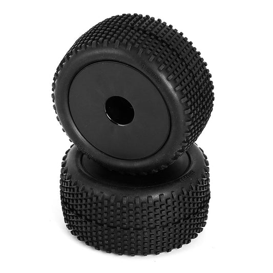 LC Racing L6249 truggy pre-mounted heavy duty block pin tires black (2pcs)